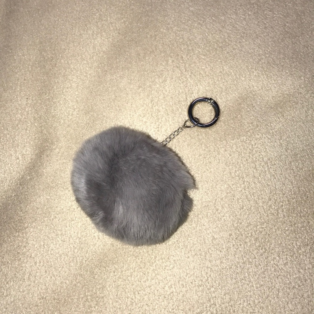 Gray Poof Keychain